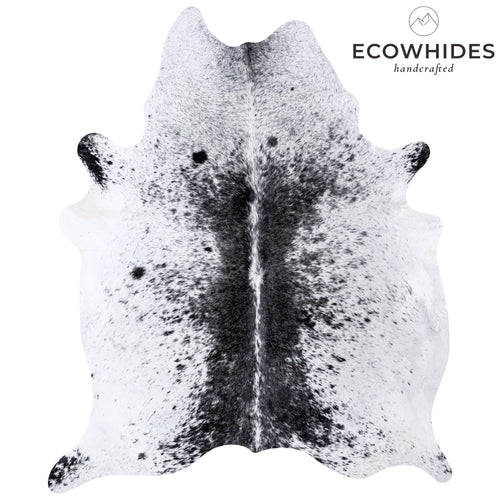 Brazilian Black Salt and Pepper Cowhide Rug Size 7'8" L x 6'5" W 5984