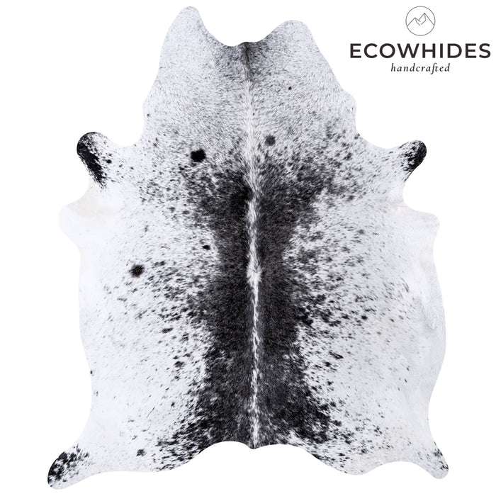 Brazilian Black Salt and Pepper Cowhide Rug Size 7'8" L x 6'5" W 5984