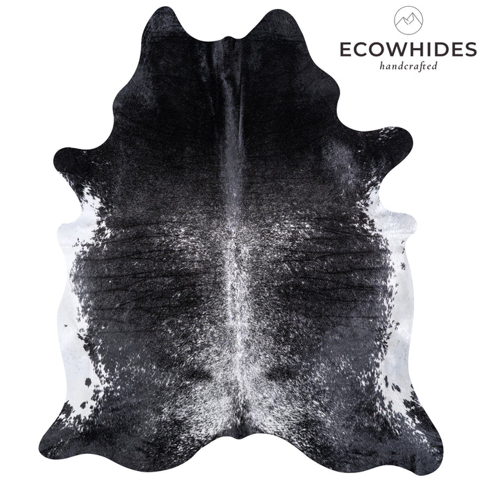 Brazilian Black Salt and Pepper Cowhide Rug Size 7'6" L x 6'5" W 5985