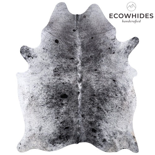 Brazilian Black Salt and Pepper Cowhide Rug Size 8'1" L x 6'6" W 5986