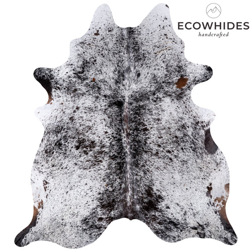 Brazilian Black Salt and Pepper Cowhide Rug Size 8'0" L x 7'0" W 5991