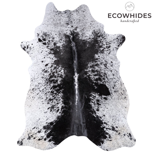 Brazilian Black Salt and Pepper Cowhide Rug Size 8'3" L x 6'3" W 5993