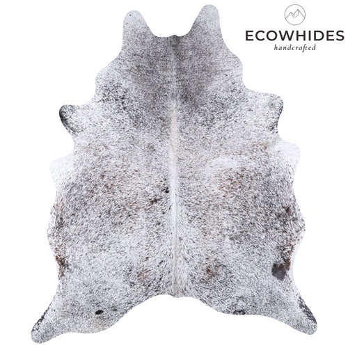 Brazilian Black Salt and Pepper Cowhide Rug Size 7'4" L x 6'4" W 5994