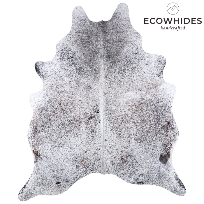 Brazilian Black Salt and Pepper Cowhide Rug Size 7'4" L x 6'4" W 5994