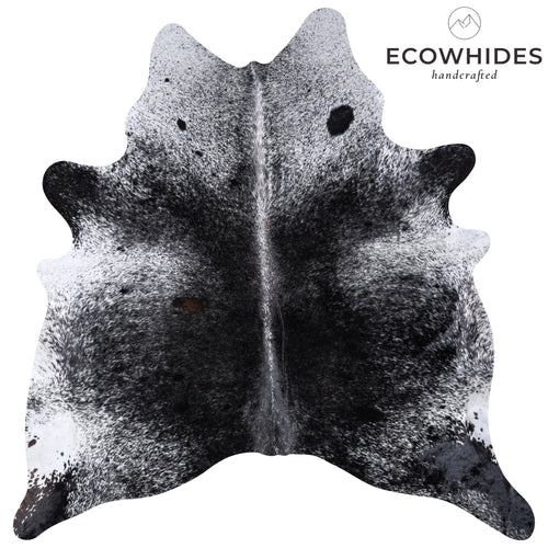 Brazilian Black Salt and Pepper Cowhide Rug Size 7'4" L x 7'1" W 5995