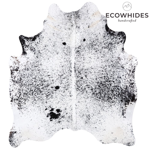 Brazilian Black Salt and Pepper Cowhide Rug Size 6'9" L x 6'0" W 5997