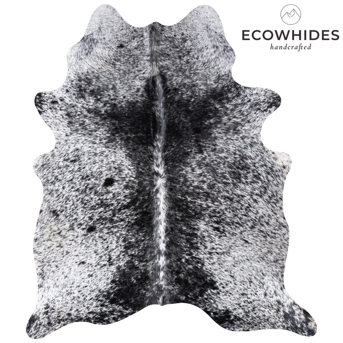 Brazilian Black Salt and Pepper Cowhide Rug Size 7'0" L x 6'1" W 5998