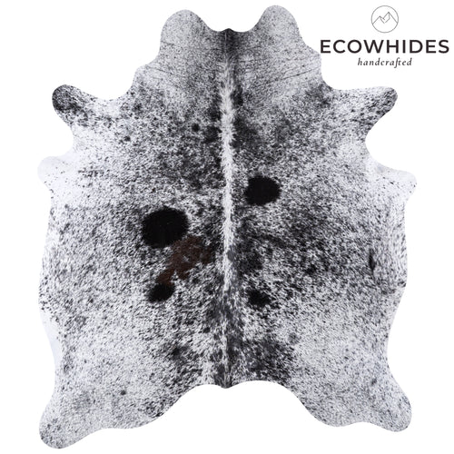 Brazilian Black Salt and Pepper Cowhide Rug Size 5'11" L x 6'11" W 5999