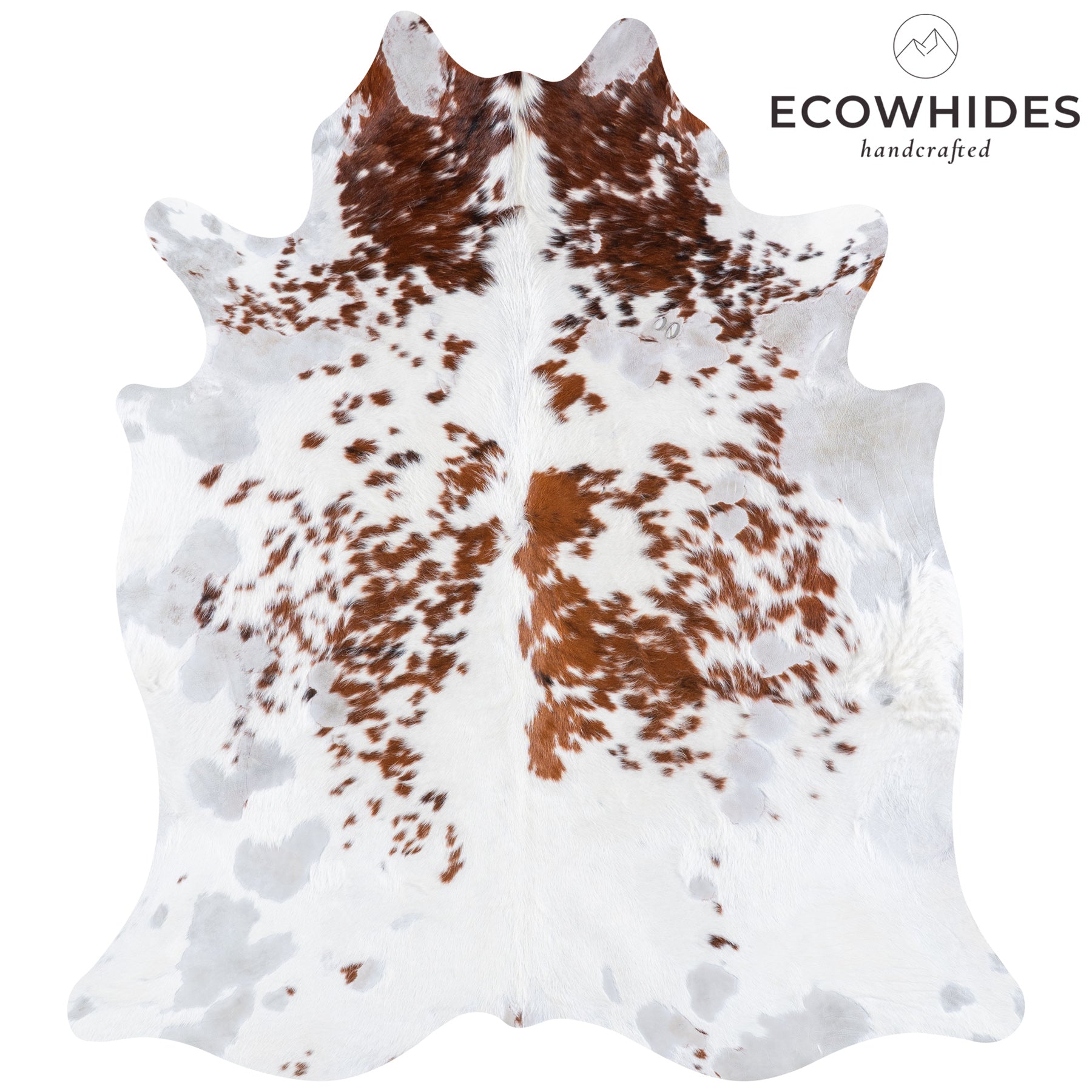 Vintage White Tricolor Cowhide Rug Size 6'2