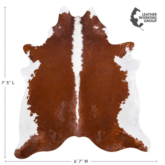 Brazilian Hereford Cowhide Rug Size 7'5" L x 6'7" W 6700