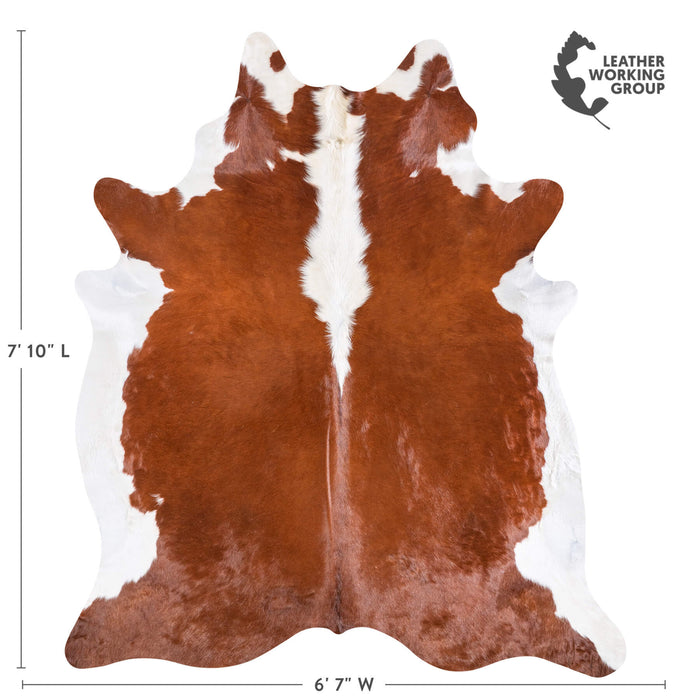 Brazilian Hereford Cowhide Rug Size 7'10" L x 6'7" W 6703
