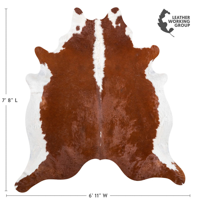 Brazilian Hereford Cowhide Rug Size 7'9" L x 6'11" W 6704