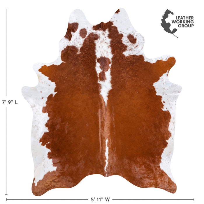 Brazilian Hereford Cowhide Rug Size 7'9" L x 5'11" W 6709