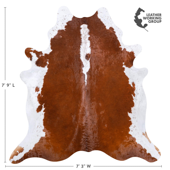 Brazilian Hereford Cowhide Rug Size 7'9" L x 7'3" W 6714
