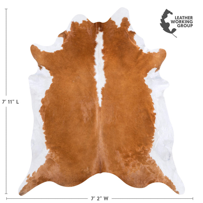 Brazilian Hereford Cowhide Rug Size 7'11" L x 7'2" W 6716