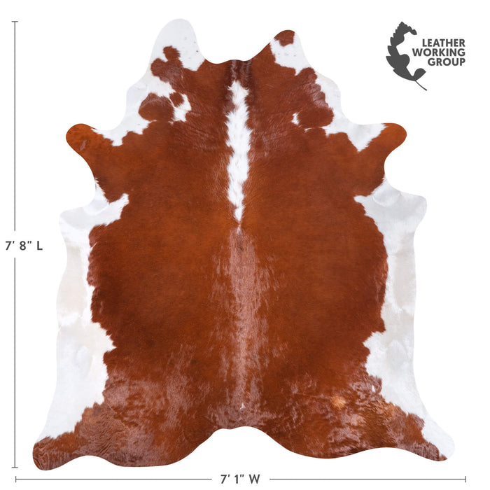 Brazilian Hereford Cowhide Rug Size 7'8" L x 7'1" W 6719