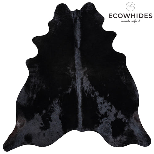 Brazilian Solid Black Cowhide Rug Size 6'5" L x 6'5" W 6726