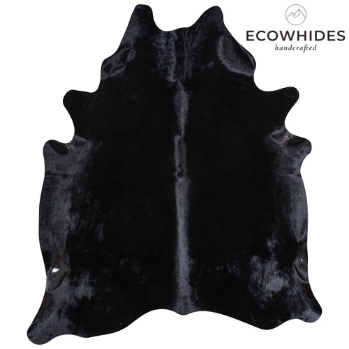 Brazilian Solid Black Cowhide Rug Size 6'11" L x 6'0" W 6742