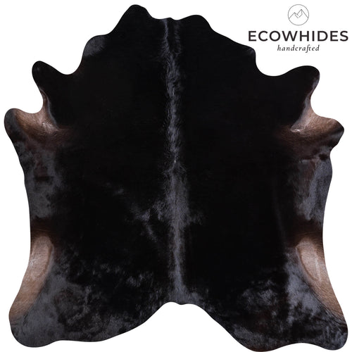 Brazilian Solid Black Cowhide Rug Size 6'8" L x 6'9" W 6765