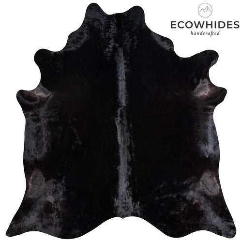 Brazilian Solid Black Cowhide Rug Size 7'9" L x 7'6" W 6773