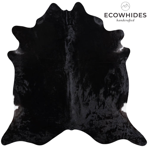 Brazilian Solid Black Cowhide Rug Size 7'10" L x 7'8" W 6780