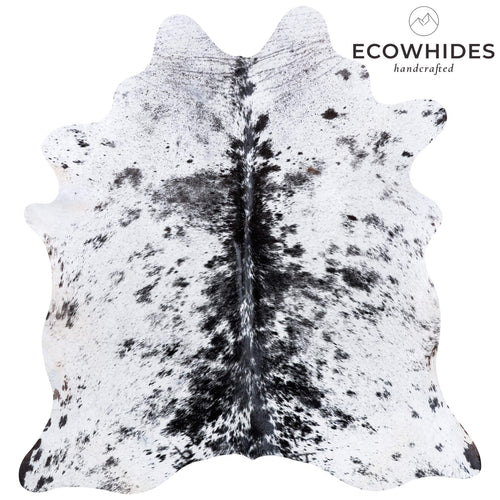 Brazilian Black Salt and Pepper Cowhide Rug Size 6'10" L x 6'8" W 6788