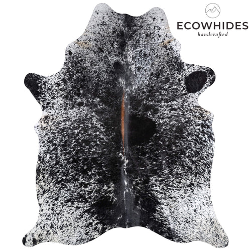 Brazilian Black Salt and Pepper Cowhide Rug Size 7'2" L x 6'0" W 6840