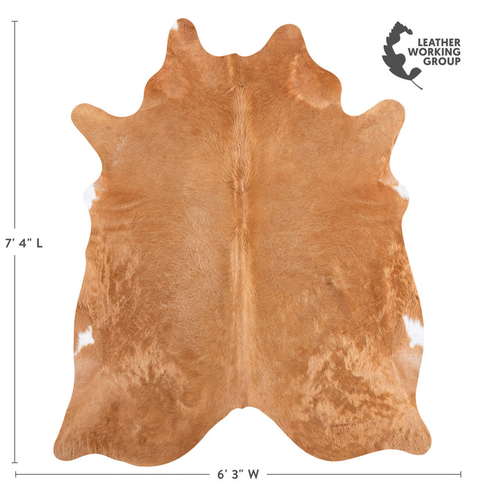 Brazilian Beige Cowhide Rug Size 7'4" L x 6'3" W 6847