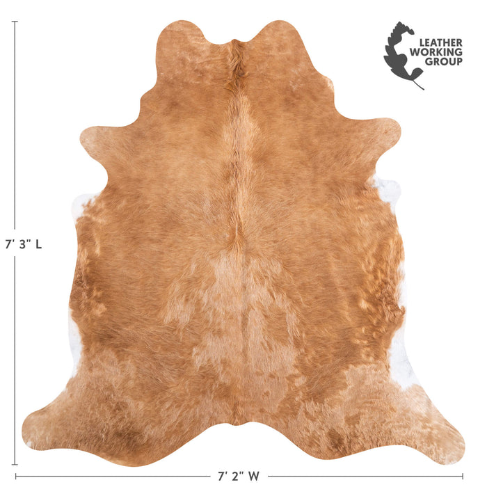 Brazilian Beige Cowhide Rug Size 7'3" L x 7'2" W 6848