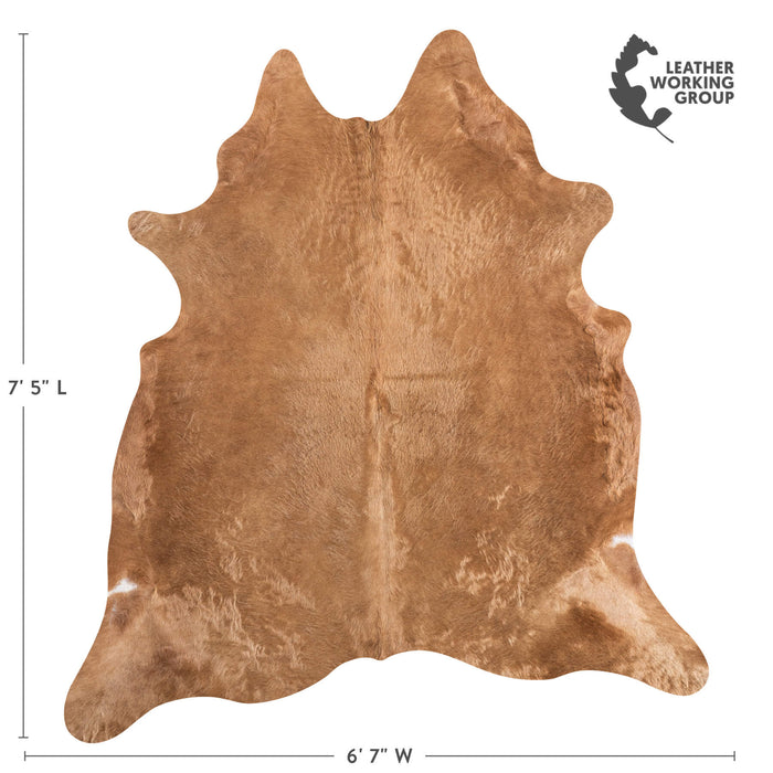 Brazilian Beige Cowhide Rug Size 7'5" L x 6'7" W 6858
