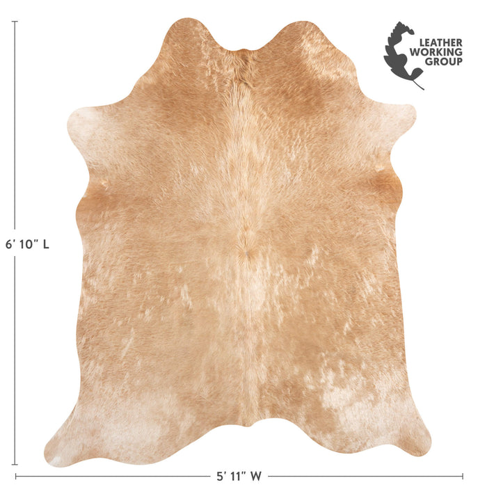 Brazilian Beige Cowhide Rug Size 6'10" L x 5'11" W 6862
