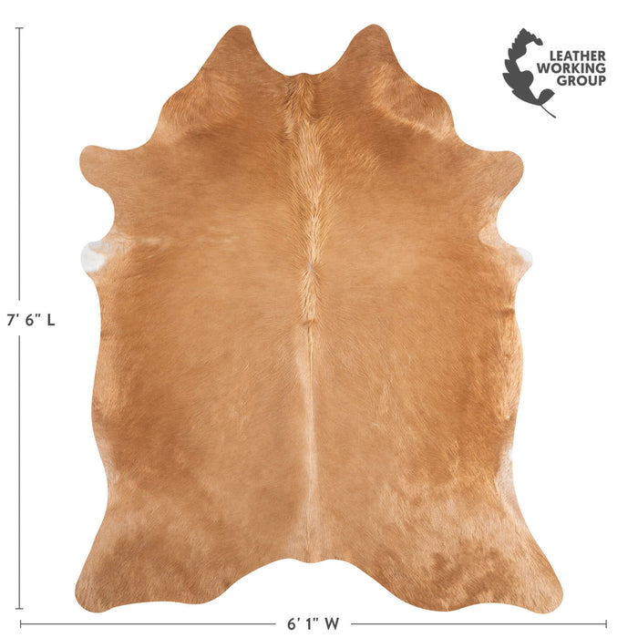 Brazilian Beige Cowhide Rug Size 7'6" L x 6'1" W 6868