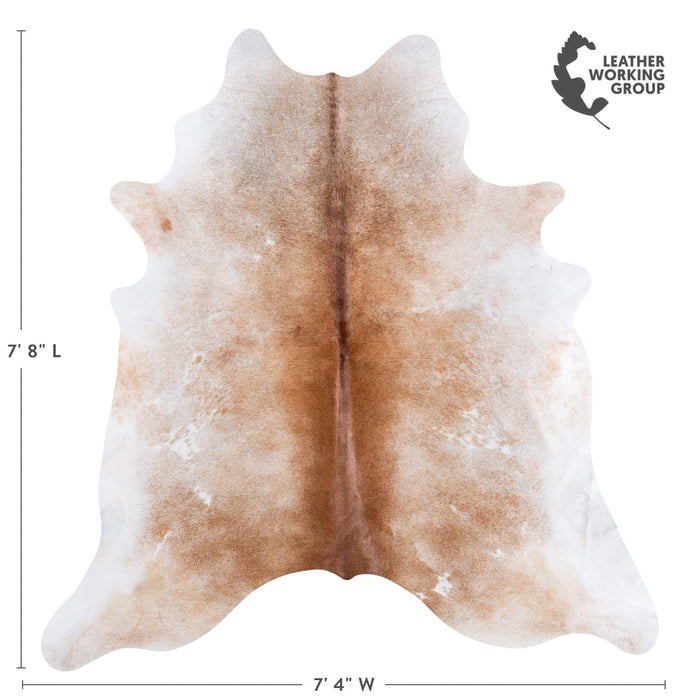 Brazilian Grey Palomino Cowhide Rug Size 7'8" L x 7'4" W 6892