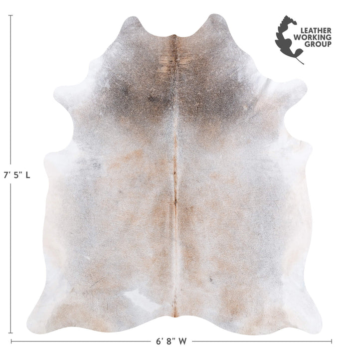 Brazilian Grey Palomino Cowhide Rug Size 7'5" L x 6'8" W 6894