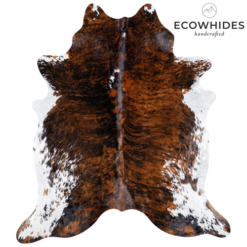 Brazilian Brindle White Belly Cowhide Rug Size 6'10" L x 6'1" W 6930