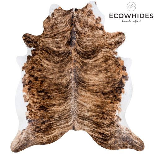 Brazilian Brindle White Belly Cowhide Rug Size 6'2" L x 5'7" W 6932