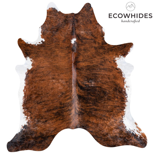 Brazilian Brindle White Belly Cowhide Rug Size 7'0" L x 6'7" W 6933