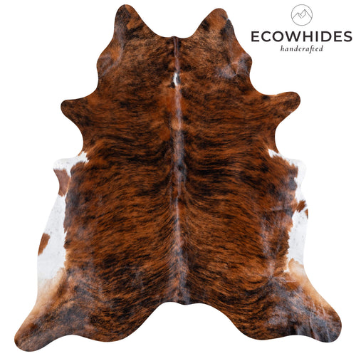 Brazilian Brindle White Belly Cowhide Rug Size 7'1" L x 6'7" W 6936