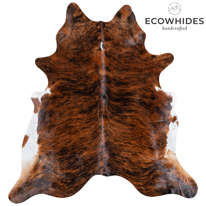 Brazilian Brindle White Belly Cowhide Rug Size 7'1" L x 6'7" W 6936