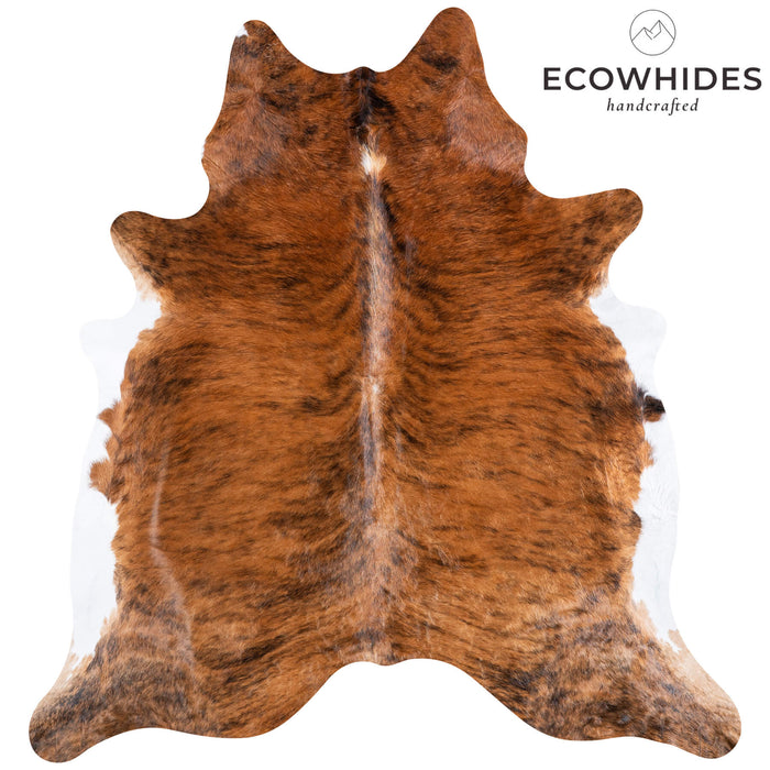 Brazilian Brindle White Belly Cowhide Rug Size 7'1" L x 6'9" W 6938