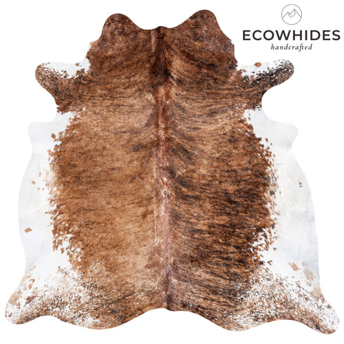 Brazilian Brindle White Belly Cowhide Rug Size 6'11" L x 7'0" W 6943