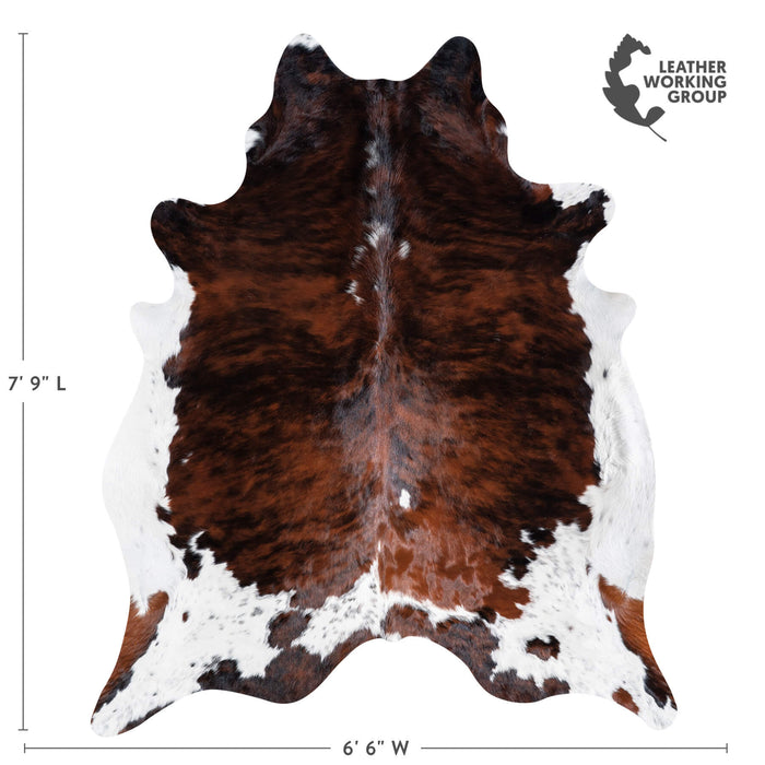 Brazilian Brindle White Belly Cowhide Rug Size 7'9" L x 6'6" W 6964