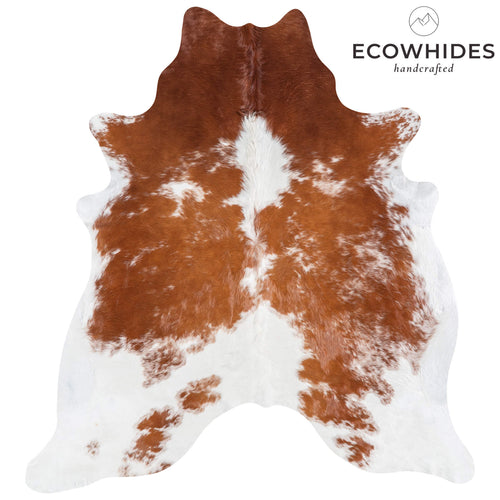 Brazilian Brown and White Cowhide Rug Size 7'0" L x 6'5" W 6966