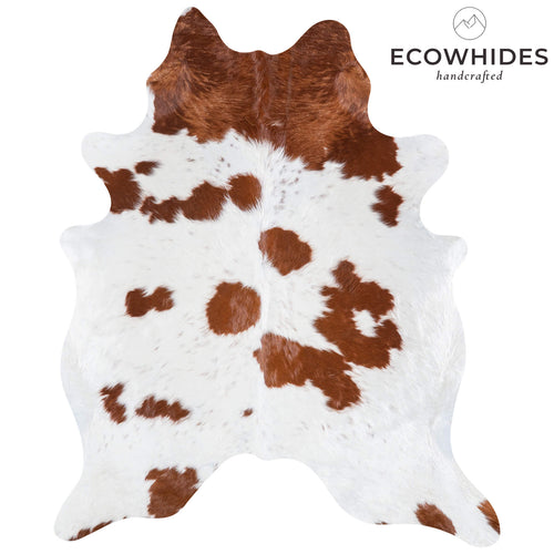 Brazilian Brown and White Cowhide Rug Size 7'1" L x 5'11" W 6967