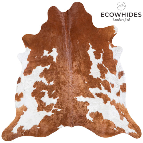 Brazilian Brown and White Cowhide Rug Size 6'9" L x 6'9" W 6970