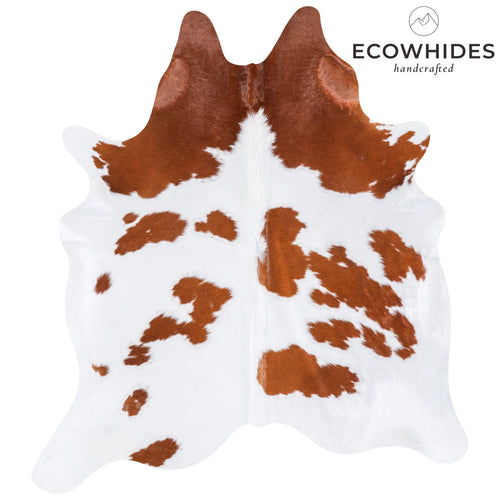 Brazilian Brown and White Cowhide Rug Size 6'9" L x 6'1" W 6971