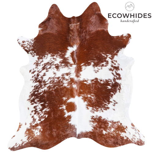 Brazilian Brown and White Cowhide Rug Size 6'10" L x 6'5" W 6972