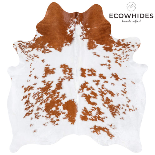 Brazilian Brown and White Cowhide Rug Size 6'0" L x 5'3" W 6973