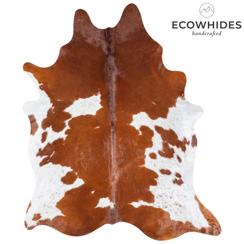 Brazilian Brown and White Cowhide Rug Size 7'9" L x 6'5" W 6979