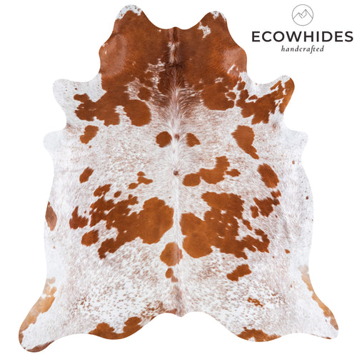 Brazilian Brown and White Cowhide Rug Size 7'4" L x 6'9" W 6986